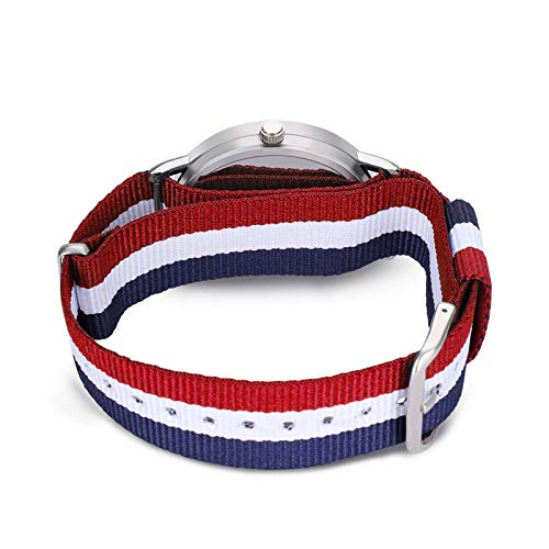 Reloj de pulsera unisex con signo del zodiaco de Escorpio rojo, ajustable, de nailon, estilo informal, de cara grande, fácil de leer