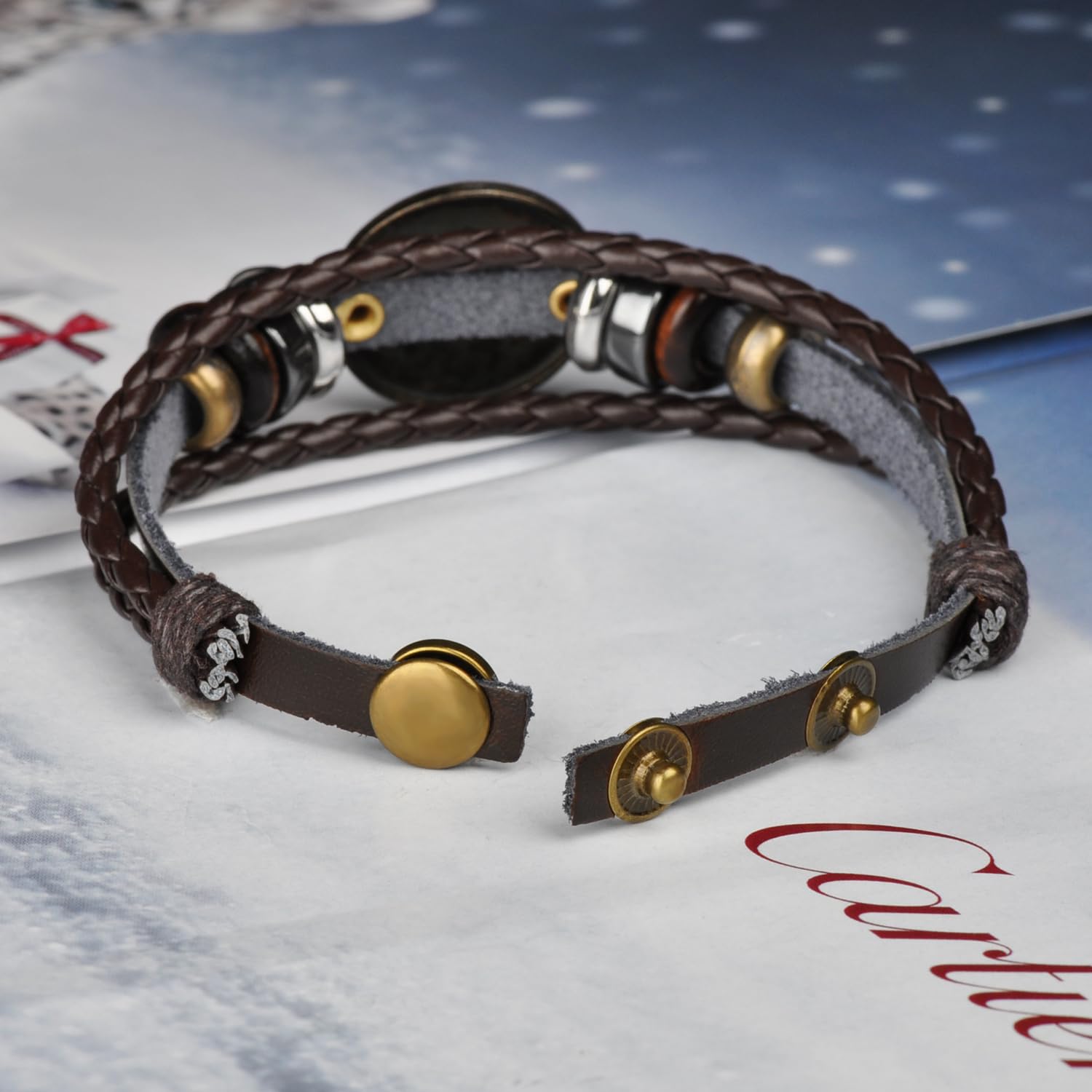 Unendlich U Juego de Pulseras Hombre de Cuero Pulsera 12 Constelaciones Pulsera Trenzada Piel Multi Layer Negro Pulseras, 12 Horóscopo Escorpio