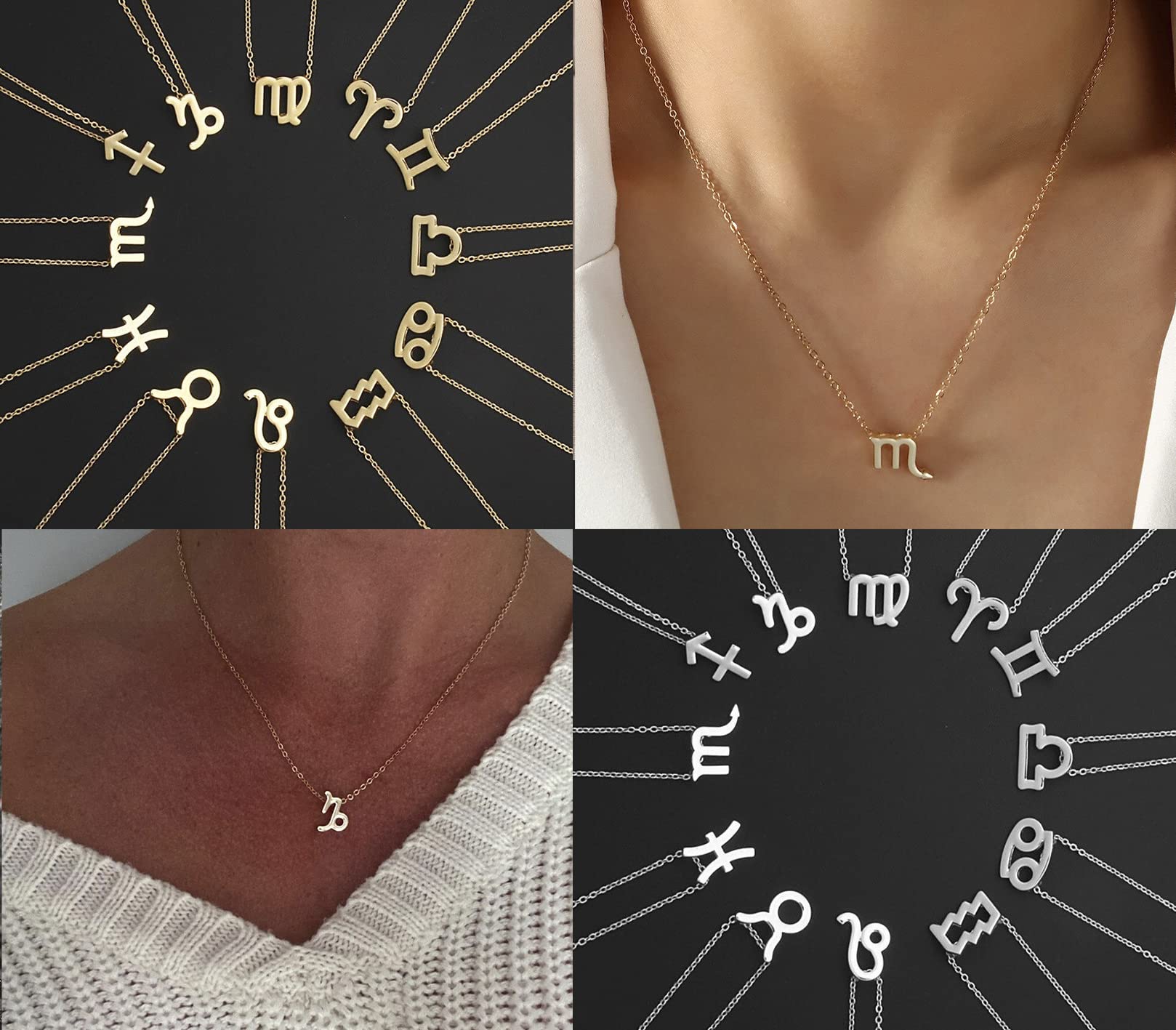Collar Signo Zodiaco Escorpio Acero Inoxidable Dorado en hermosa Tarjeta Significado Signo Zodiacal Regalo Cumpleaños