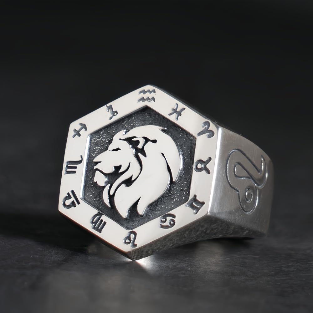 ForFox Anillo de escorpión Signo del Zodiaco horoscópo de Plata de Ley 925 Anillo de constelación joyería de astrología para Hombre y Mujer Abierto Ajustable