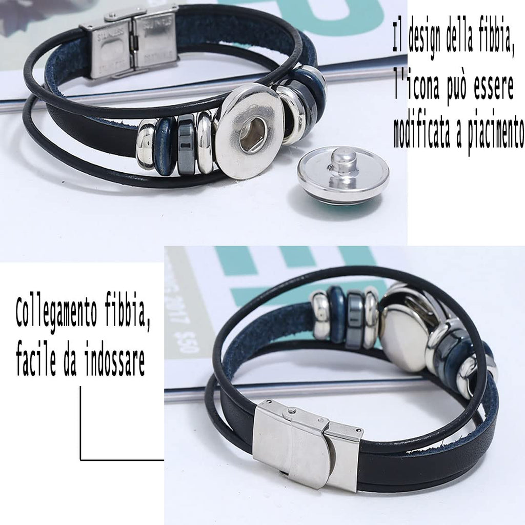 Wedity Retro Layered 12 Constellation Pulsera Pareja Estudiante Pulsera de cuero Constelación Accesorios de mano para mujeres y hombres (Escorpio)