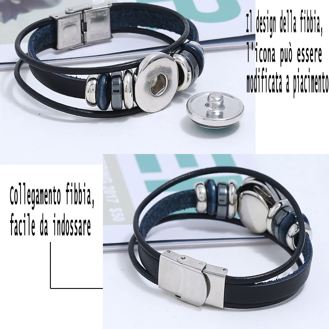 Wedity Retro Layered 12 Constellation Pulsera Pareja Estudiante Pulsera de cuero Constelación Accesorios de mano para mujeres y hombres (Escorpio)