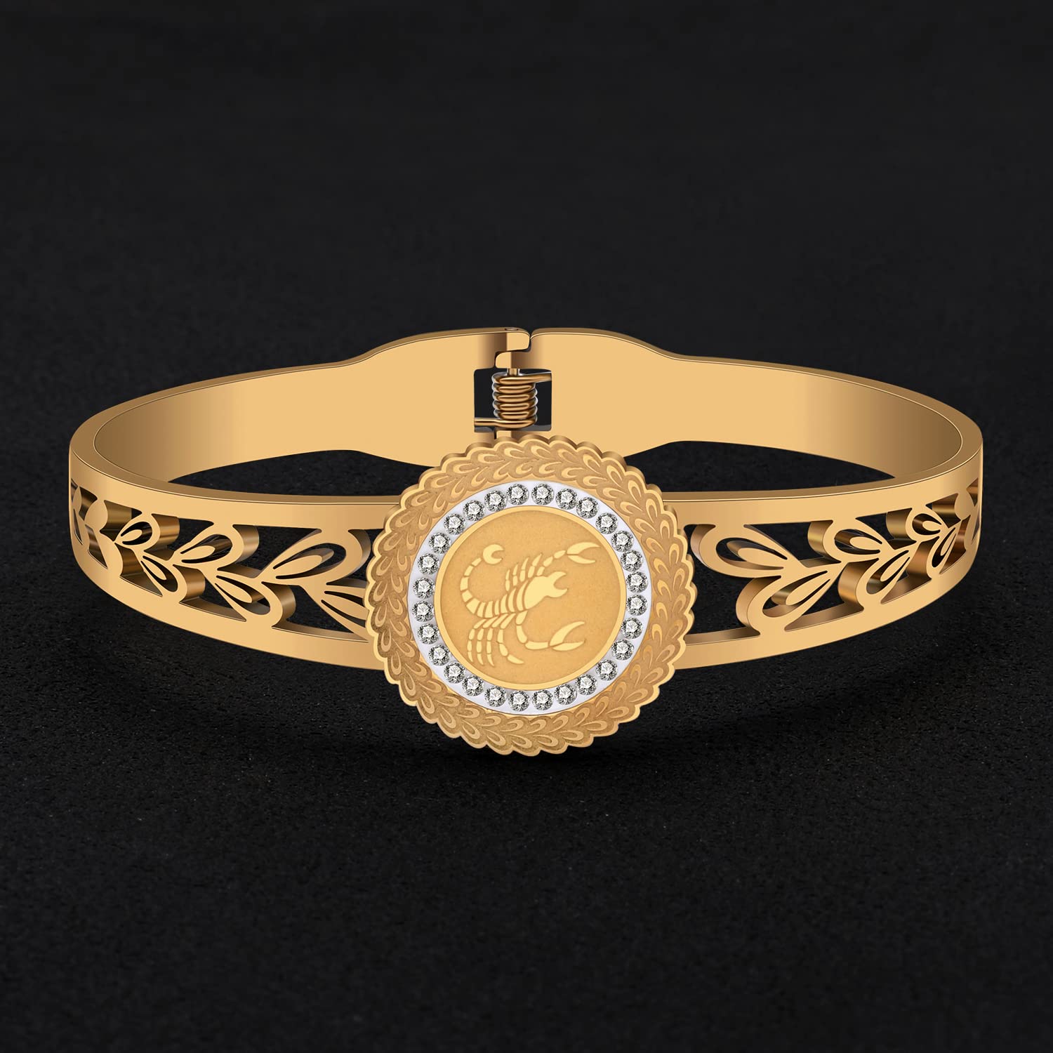 LONYOO 12 Constelación Pulseras de Acero Inoxidable del Zodiaco Pulsera Brazalete Regalos de Cumpleaños para Mujer Niñas Bestie Encantos Pulseras (Escorpio Dorado)